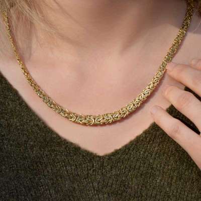 14 Ayar Sarı Altın Örgü Kolye - ENGİNGOLD FGR