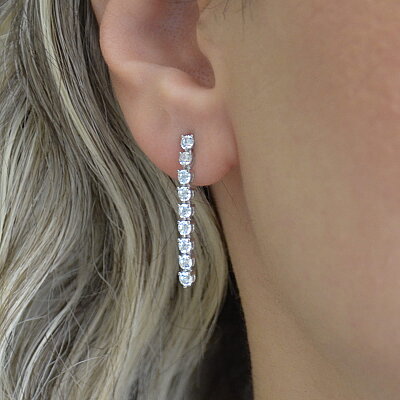 14 Ayar Su Yolu Swarovski Küpe - 2