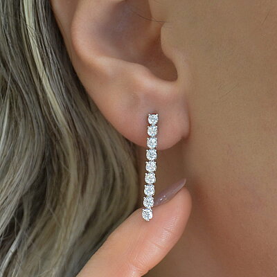 14 Ayar Su Yolu Swarovski Küpe - 3