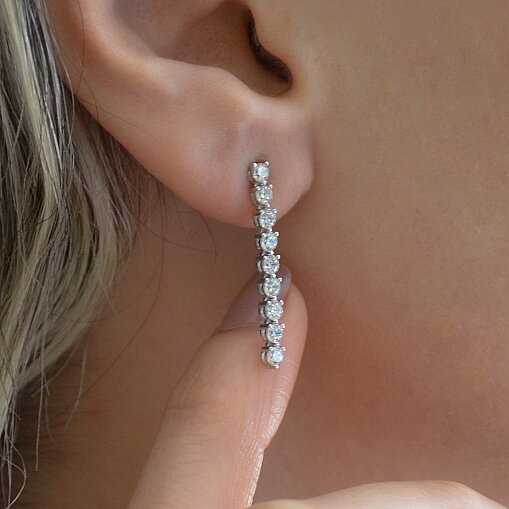 14 Ayar Su Yolu Swarovski Küpe - 4