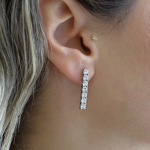 14 Ayar Su Yolu Swarovski Küpe - 2