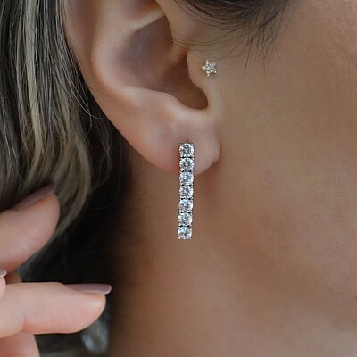 14 Ayar Su Yolu Swarovski Küpe