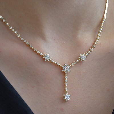 14 Ayar Swarovski Lotus Kolye - 4