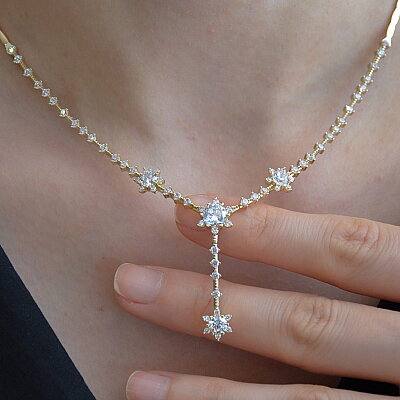 14 Ayar Swarovski Lotus Kolye
