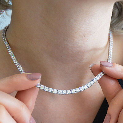 14 Ayar Swarovski Taşlı Su Yolu Kolye 45 cm - 4