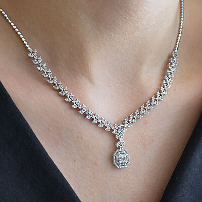 14 Ayar Yaprak Motifli Swarovski Baget Kolye 45 cm - 3