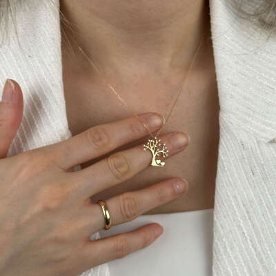 14 Ayar Zirkon Taşlı Kalpli Kolye – Zarif Tasarım