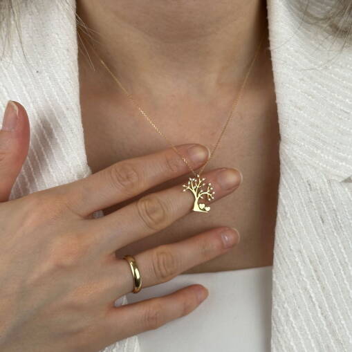 14 Ayar Zirkon Taşlı Kalpli Kolye – Zarif Tasarım - 1