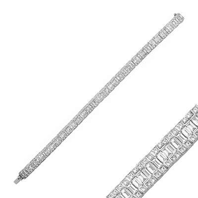 1.41ct Baget Suyolu Pırlanta Bileklik - ENGİNGOLD