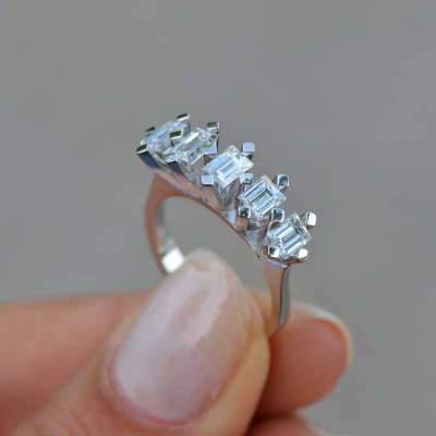 1.45 Ct Pırlanta Baget Yüzük - 1