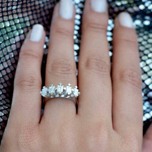 1.45 Ct Pırlanta Baget Yüzük - 3