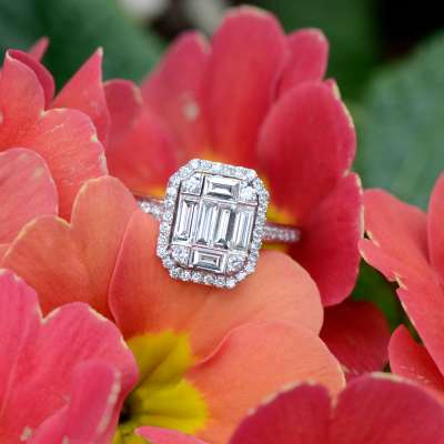 14k Altın 1.18ct Baget Pırlanta Yüzük - 2
