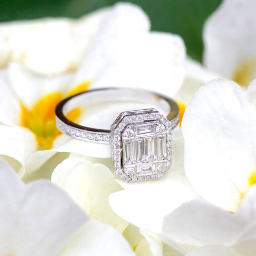 14k Altın 1.18ct Baget Pırlanta Yüzük - 3