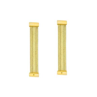 14k Altın 3 Sıra Trabzon Hasır Küpe - 2