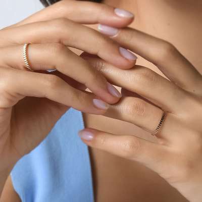 14k Altın Aldante Curve Yüzük - 4