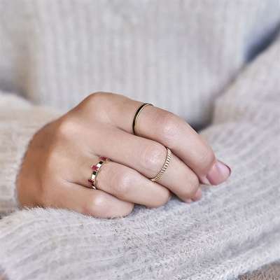 14k Altın Aldante Curve Yüzük - 5