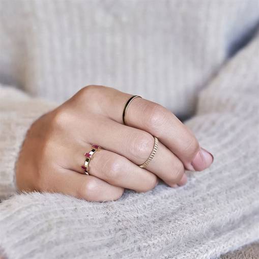 14k Altın Aldante Curve Yüzük - 5