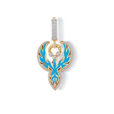 14k Altın Anka Kuşu Charm Kolyeucu - ENGİNGOLD EMA