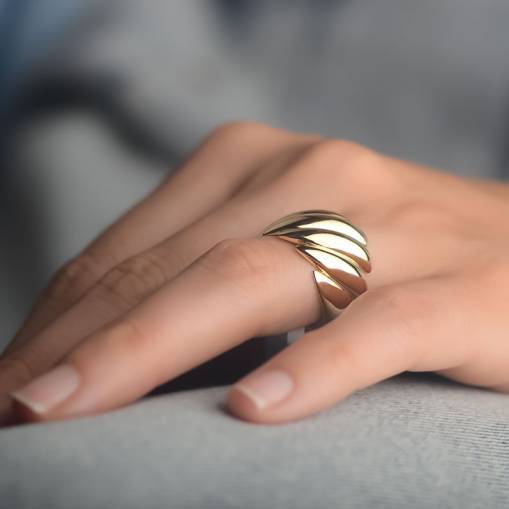 14k Altın Arpa Tanesi Yüzük - 2