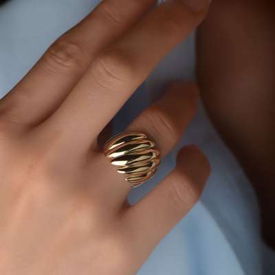 14k Altın Arpa Tanesi Yüzük - 3