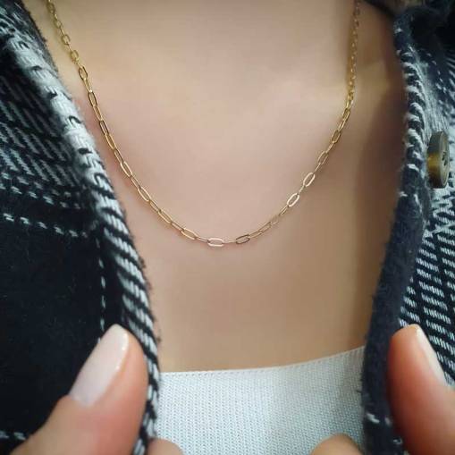 14k Altın Ataç Zincir Kolye - 3