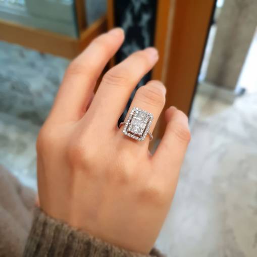 14k Altın Baget Taşlı Yüzük - 3