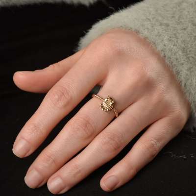 14k Altın Baykuş Figürlü Yüzük