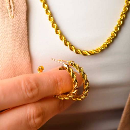14k Altın Burgu Burma Küpe - 3