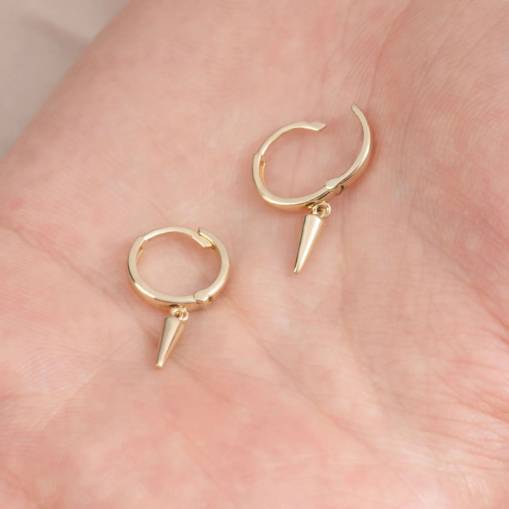 14k Altın Cabaret Mini Spike Küpe - 3
