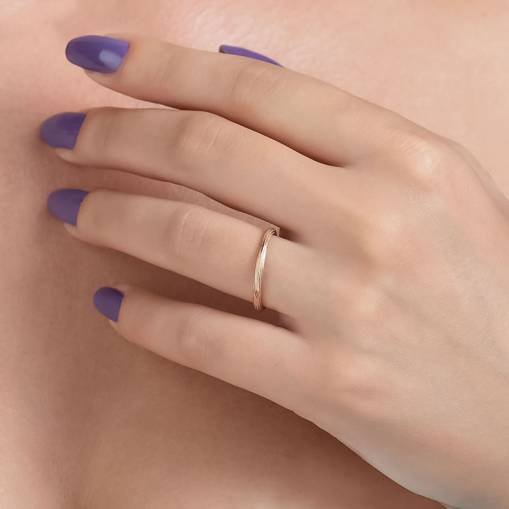 14k Altın Cabaret Wooden Yüzük - 5