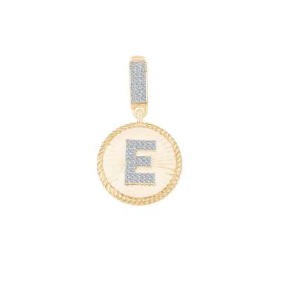 14k Altın Çağla Ema Kalemli Harf Kolye Ucu Charm - 2