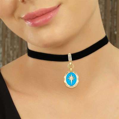 14k Altın Çağla Ema Kuzey Yıldızı Kolye Ucu - 2