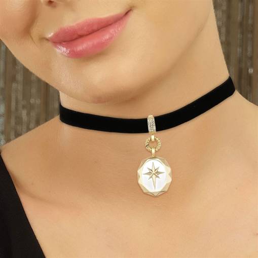 14k Altın Çağla Ema Kuzey Yıldızı Kolye Ucu - 2