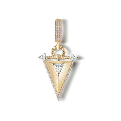 14k Altın Çağla Ema Taşlı Üçgen Charm - ENGİNGOLD EMA