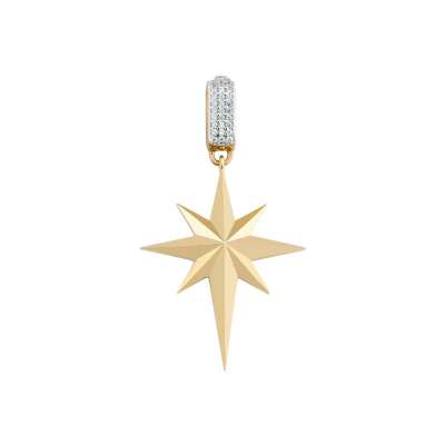 14k Altın Çağla Şikel Kuzey Yıldızı Kolye Ucu