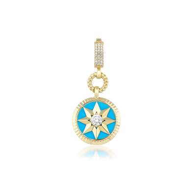 14k Altın Çağla Şikel Yıldız Charm Kolye Ucu - 1