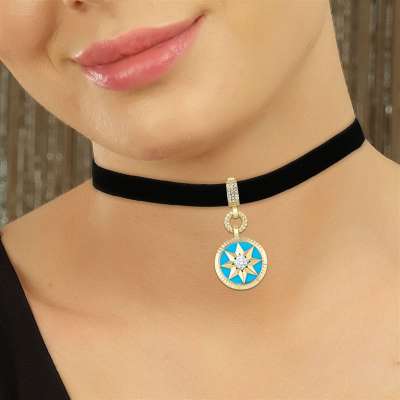 14k Altın Çağla Şikel Yıldız Charm Kolye Ucu - 2