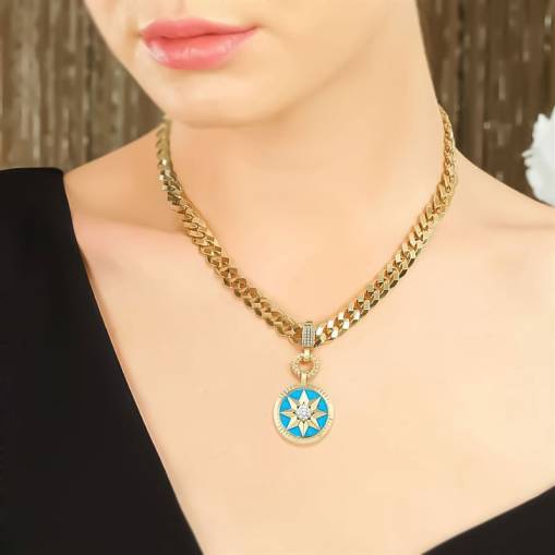 14k Altın Çağla Şikel Yıldız Charm Kolye Ucu - 3
