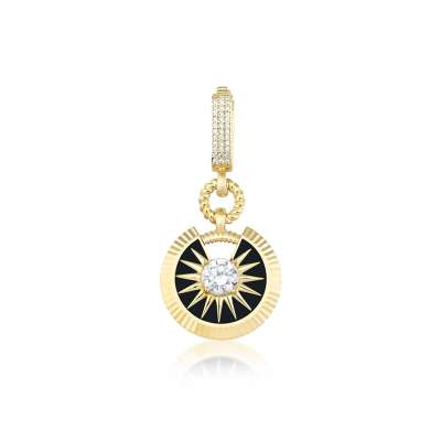 14k Altın Çağla Şikel Yıldız Charm Kolye Ucu - 1