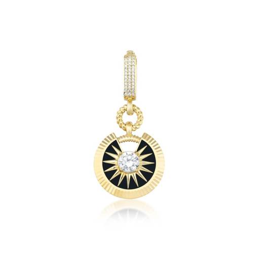 14k Altın Çağla Şikel Yıldız Charm Kolye Ucu - 1