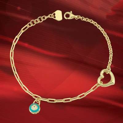 14k Altın Cetaş Bir Dilek Tut Sevgi Bileklik - ENGİNGOLD CETAŞ