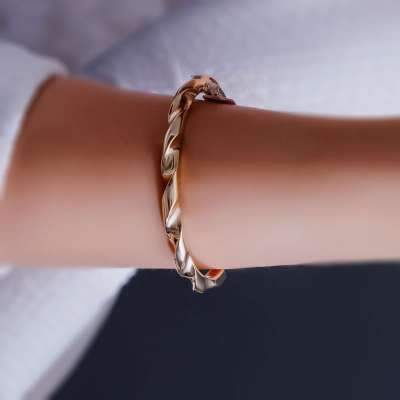 14k Altın Cetaş Burgu Kelepçe Bilezik - ENGİNGOLD CETAŞ