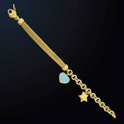 14k Altın Cetaş Eterna Heart&Star Bileklik - 2