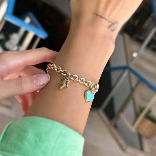 14k Altın Cetaş Eterna Heart&Star Bileklik - 3