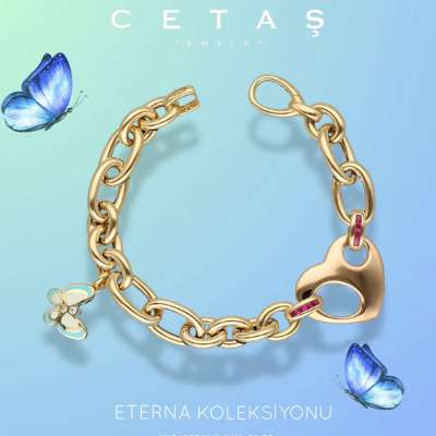 14k Altın Cetaş Eterna Kalp Kelebekli Kolye - 2