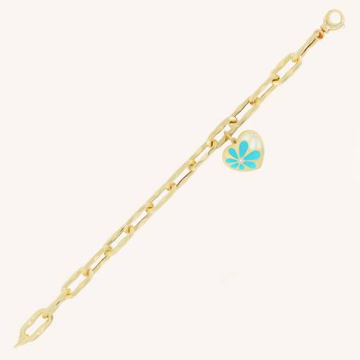 14k Altın Cetaş Eterna Kalpli Çiçek Bileklik - 1