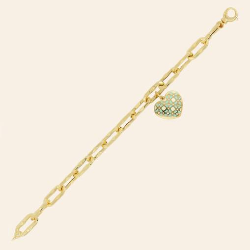 14k Altın Cetaş Eterna Kalpli Sevgi Bileklik - 1