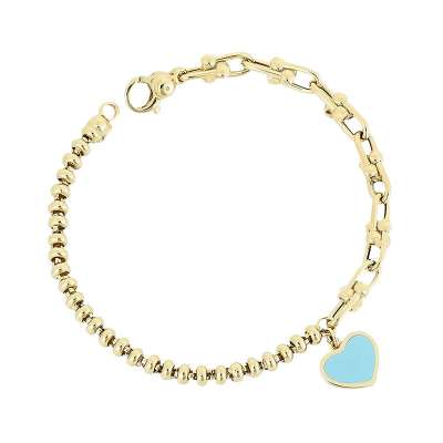 14k Altın Cetaş Eterna Kalpli Sevgi Bileklik - ENGİNGOLD CETAŞ