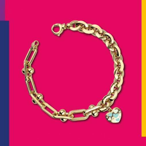 14k Altın Cetaş Eterna Kalpli Sevgi Bileklik - 1