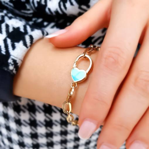 14k Altın Cetaş Eterna Kalpli Sevgi Bileklik - 1